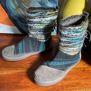 Toms Forged Iron Grey Suede Textile Mix Nepal Boots